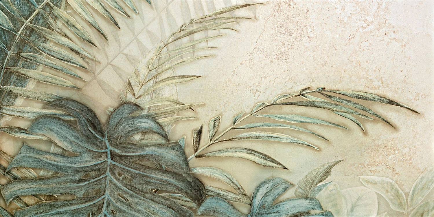 Универсальный декор (из керамогранита) Tubadzin Alabaster 2 Shine leaves B 119,8x59,8 см