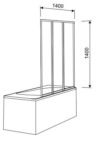 Ширма для ванны Kolo  ATOL 140*140, стекло