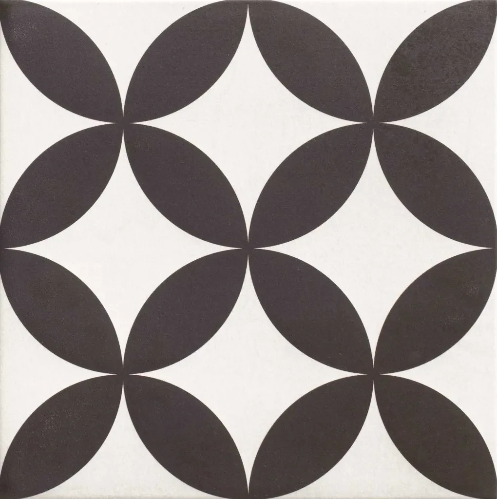 Универсальная плитка (керамогранит) Realonda - Hanoi circle black 33x33 см