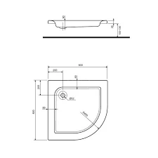 Поддон душевой полукруглый Kolo Standart Plus 80x80 см