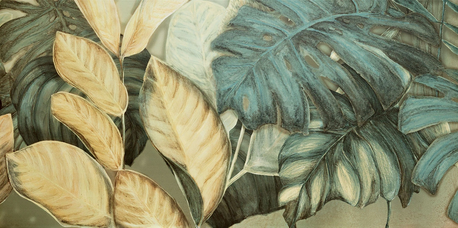 Универсальный декор (из керамогранита) Tubadzin Alabaster 1 Shine leaves A 119,8x59,8 см