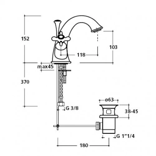 Смеситель для умывальника Galassia Ethos 8520