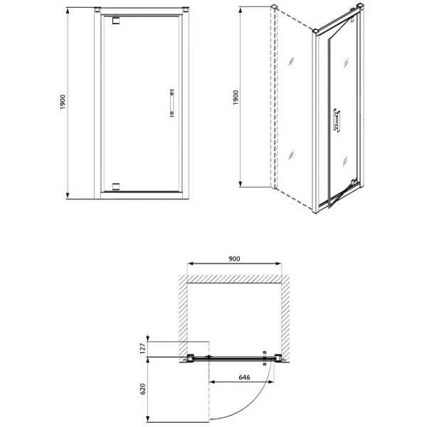 Складная дверь Kolo GEO 6 BIFOLD 90 см