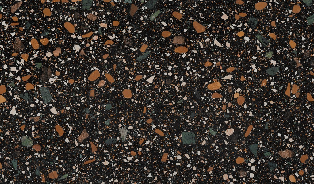 Универсальная плитка (керамогранит) Ennface Terrazzo Black Matt 160x80 см