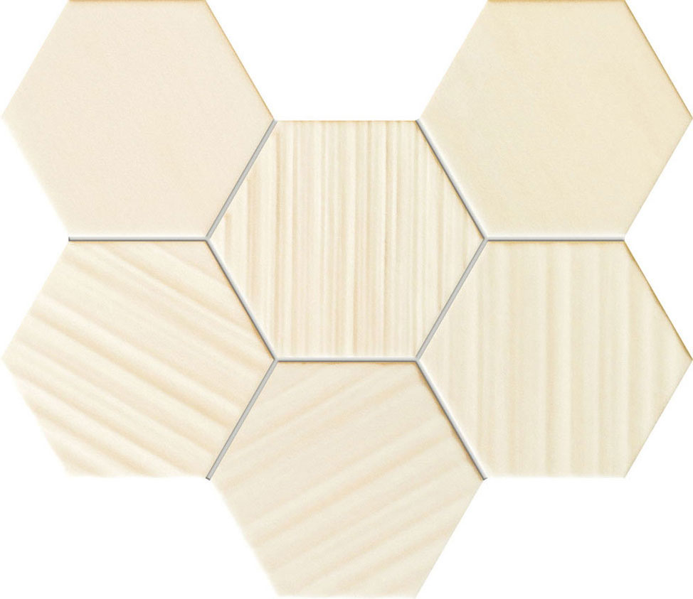 Настенная мозаика Tubadzin Horizon hex ivory 28.9x22.1 см