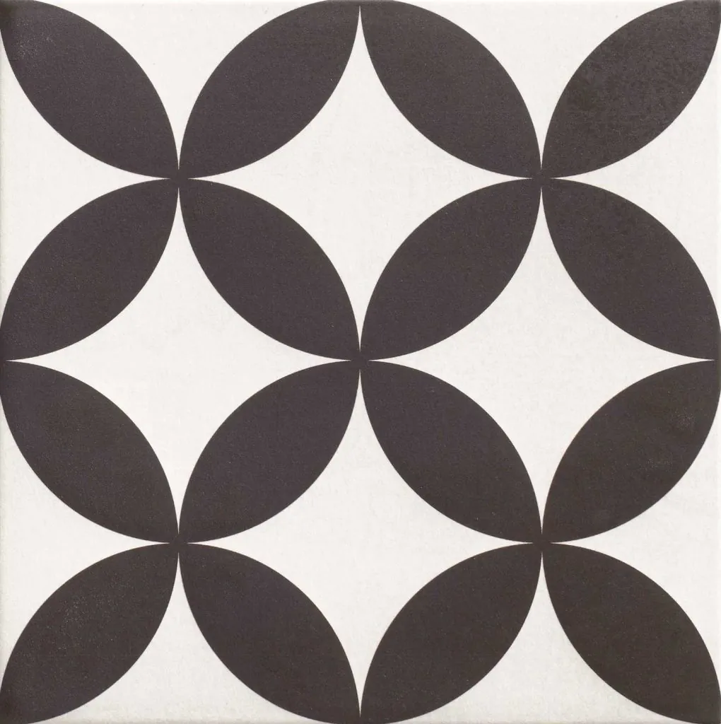 Универсальная плитка (керамогранит) Realonda - Hanoi circle black 33x33 см