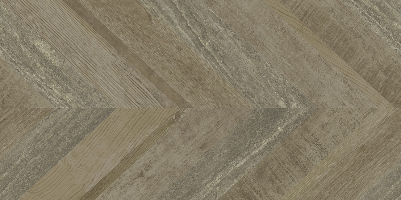 Универсальная плитка (керамогранит) Aparici Chevron OAK Stamp 49.75x99.55 см