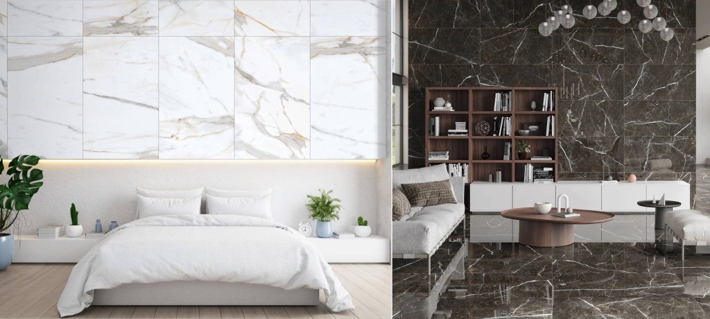 Темная и светлая плитка в спальне Темная и светлая плитка в спальне