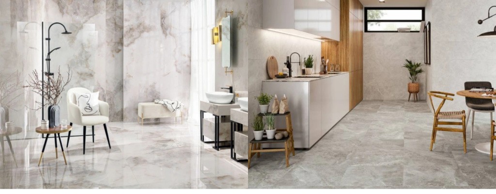 Пол на кухне и в ванной Пол на кухне и в ванной