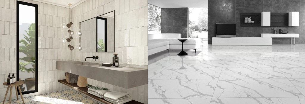 Глянцевая плитка в интерьере дома