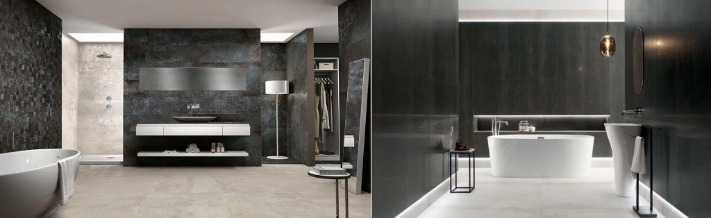 Керамическая плитка под металл в интерьере Керамическая плитка под металл в интерьере