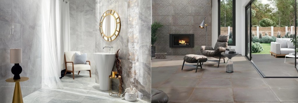 Плитка под металл в помещении Плитка под металл в помещении