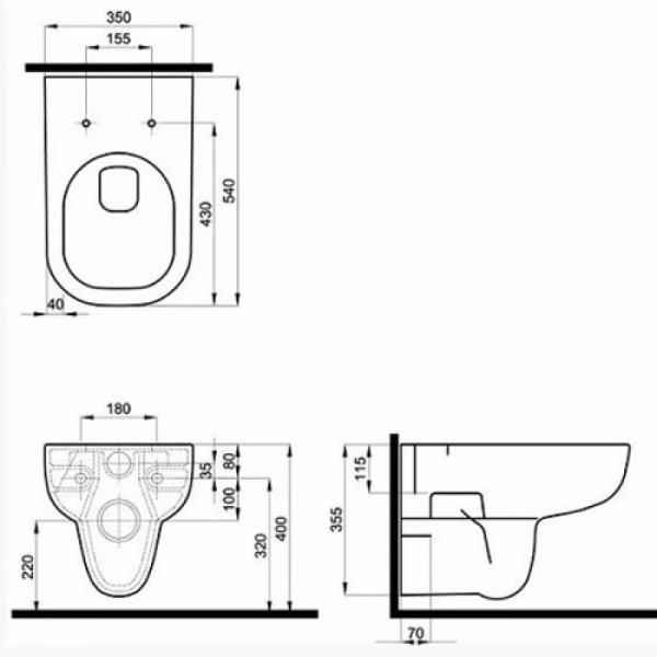 Унитаз подвесной Kolo TRAFFIC RIMFREE L93120000 
