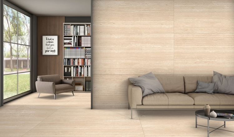 Универсальная плитка (керамогранит) Ennface Travertine Beıge Carving 160x80 см