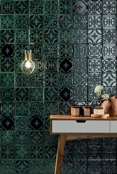 Настенный декор Tubadzin Tinta green mix 14,8x14,8 см