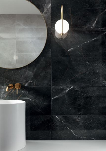 Настенная плитка Tubadzin Brainstorm black 32,8x89,8 см