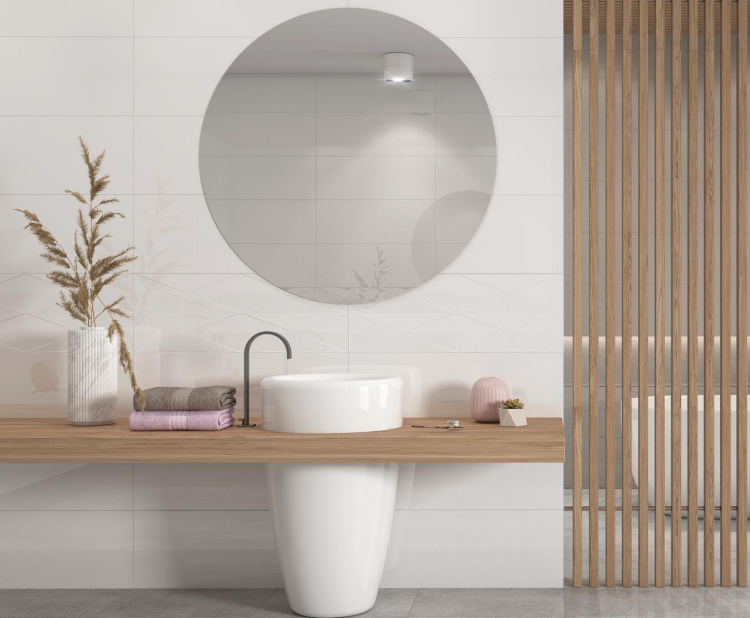 Настенная плитка Tubadzin Tonara white 32,8x89,8 см