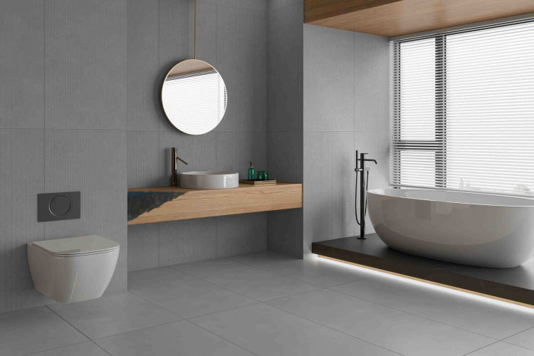 Настенная плитка (из керамогранита) Ennface Balance Grey Impacti Matt+rellef 120x60 см