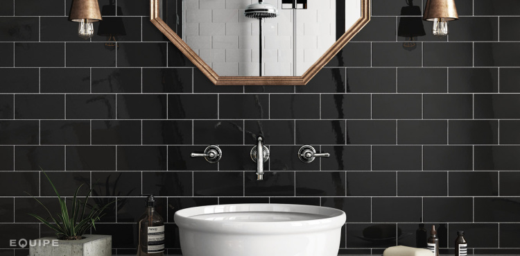 Настенная плитка Equipe Evolution Negro Brillo 7.5*15 см