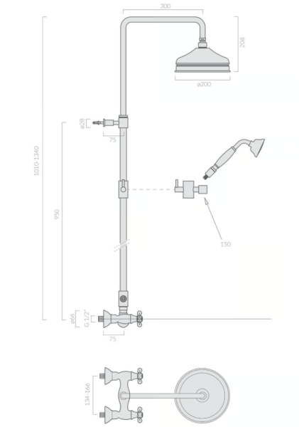 Смеситель для ванны Galassia Ethos 8525 