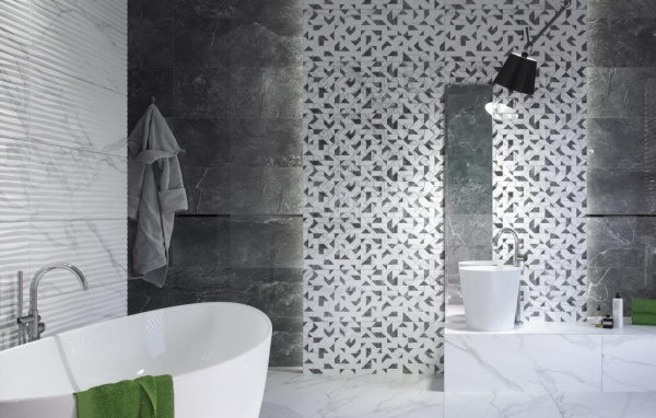 Настенная плитка white STR 32,8x89,8 см