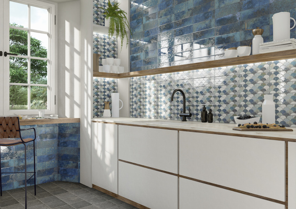 Настенная плитка Mainzu Bellagio Blu 10x30 см