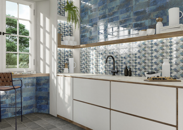 Настенная плитка Mainzu Bellagio Blu 10x30 см