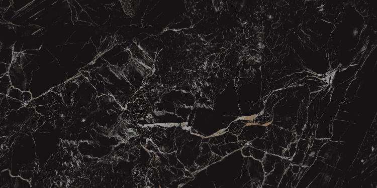 Универсальная плитка (керамогранит) Eternal Black Lava Glossy 120x60 см