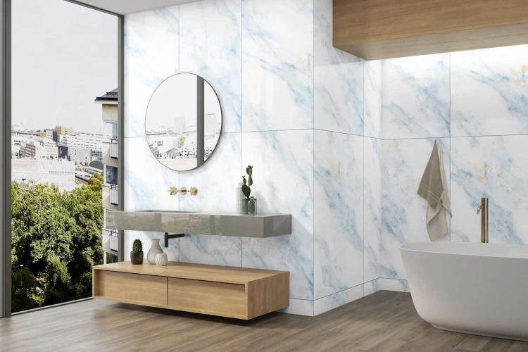 Универсальная плитка (керамогранит) Eternal White Storm Glossy 120x60 см