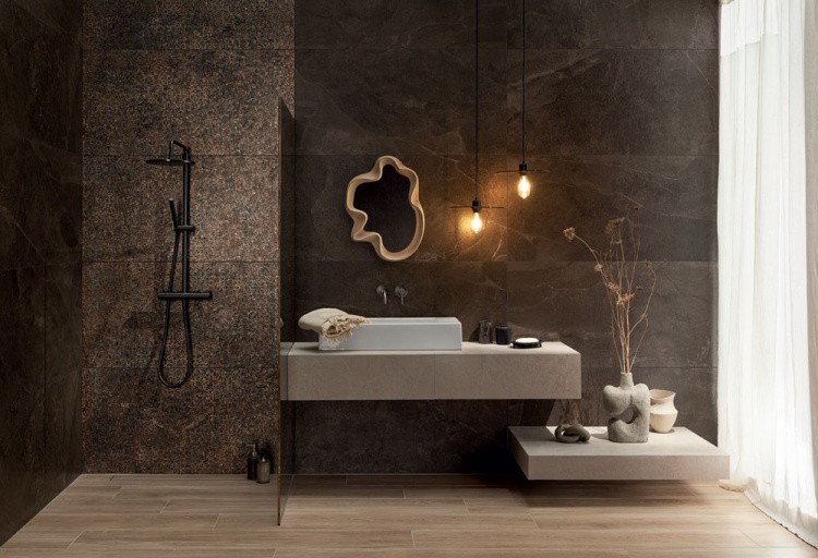 Универсальная плитка (керамогранит) Tubadzin Grand Cave Brown STR 274.8x119.8 см