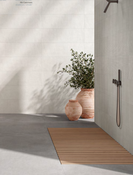 Настенный декор (из керамогранита) Azuvi Terra Rib White 30x90 см