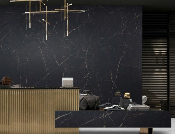 Универсальная плитка (керамогранит) Alaplana Maxitech Saint Laurent black pudilo 120x280 см