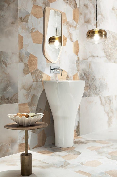 Универсальная плитка (керамогранит) Tubadzin Onice Bianco MAT 274.8x119.8 см