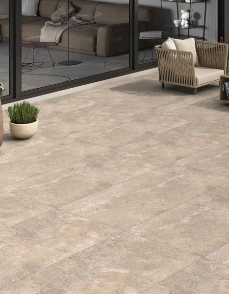 Утолщенный керамогранит Ennface Blanche Beige STR 60x120 см