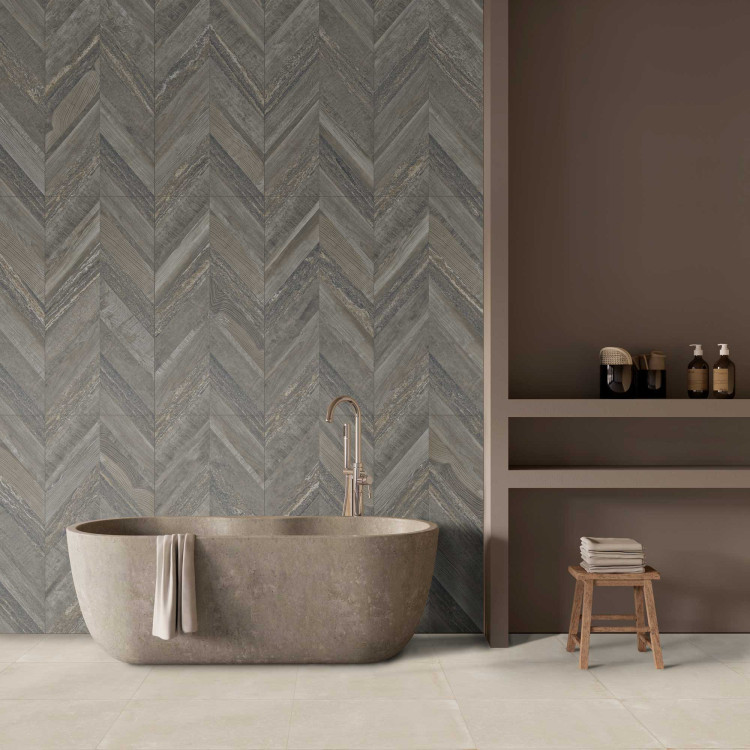 Универсальная плитка (керамогранит) Aparici Chevron Walnut Stamp 49.75x99.55 см Универсальная плитка (керамогранит) Aparici Chevron Walnut Stamp 49.75x99.55 см