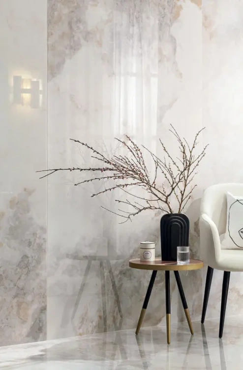 Универсальная плитка (керамогранит) Tubadzin Onice Bianco POL 274.8x119.8 см