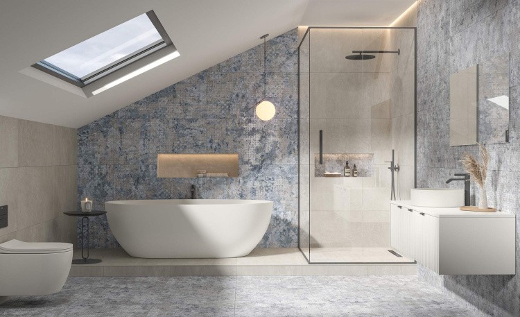 Универсальная плитка (керамогранит) Aparici Rug Blue Natural 49.75x99.55 см