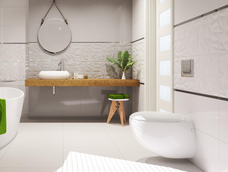 Настенная плитка Tubadzin Tonara white 32,8x89,8 см