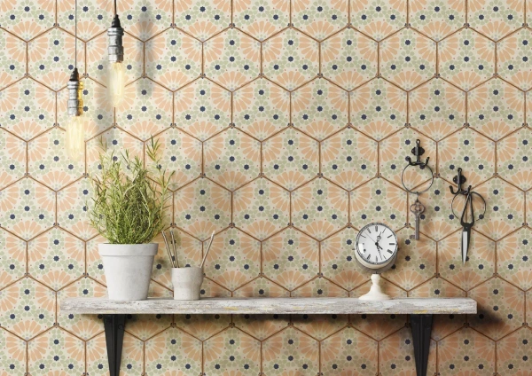 Универсальная плитка (керамогранит) Ennface Kaleidoscope Green Matt 22x25 см