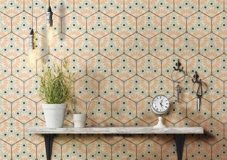 Универсальная плитка (керамогранит) Ennface Kaleidoscope Green Matt 22x25 см