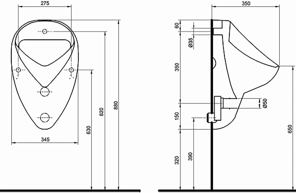 Писсуар Kolo Felix с верхней подводкой воды