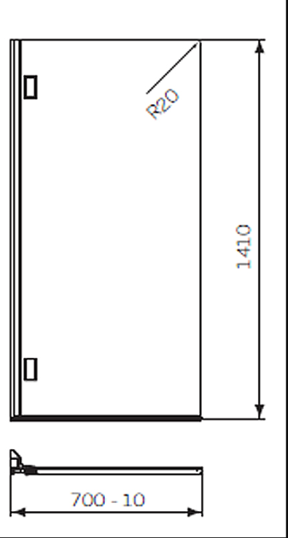 Ширма на ванну односекционная  Kolo Niven 70x140 см, правая