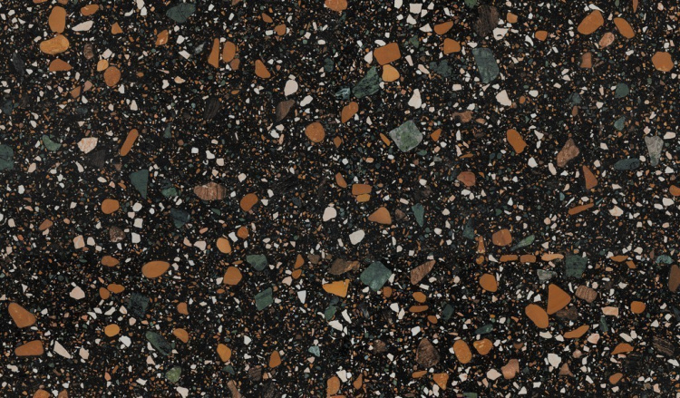 Универсальная плитка (керамогранит) Ennface Terrazzo Black Matt 160x80 см