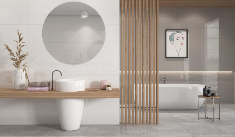 Настенная плитка Tubadzin Tonara white B STR 32,8x89,8 см