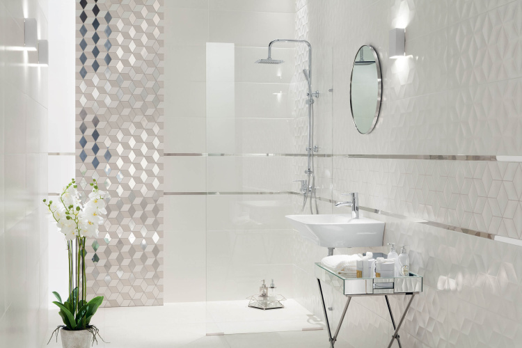 Настенная мозаика Arte Perla white 28,9x22,1 см