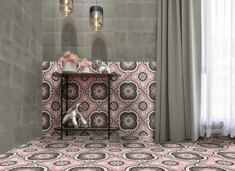 Универсальная плитка (керамогранит) Maiznu Nostalgy anthracite 20x20 см