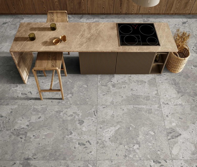 Универсальная плитка (керамогранит) Aparici Lava Silver Natural 99.55x99.55 см