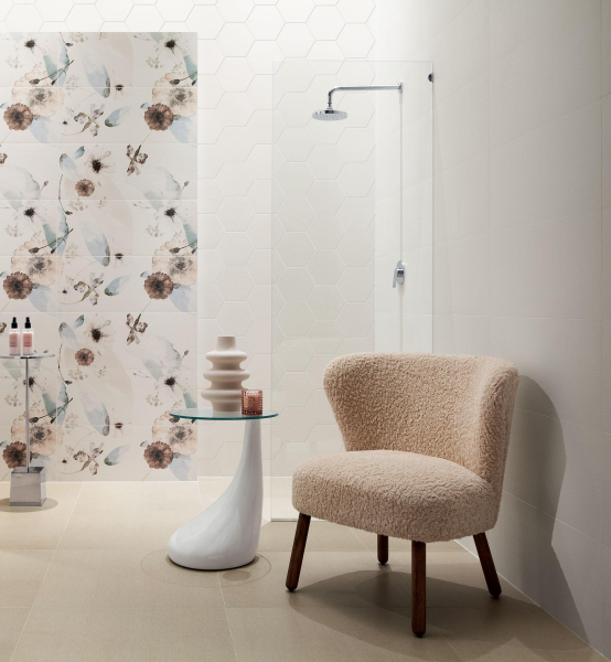 Настенный декор Tubadzin Mild Garden white hex 22,1x19,2 см