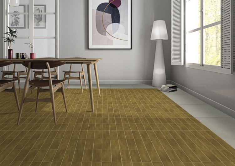 Универсальная плитка (керамогранит) Ennface Camelot Brown glossy 7.5x22.5 см