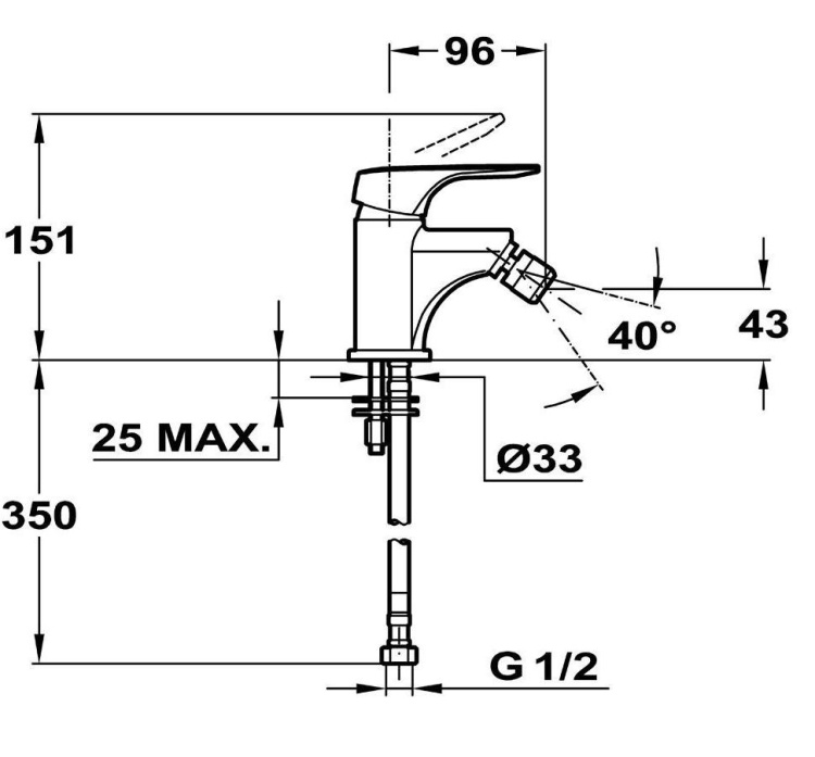 Смеситель для биде Teka Inca 53.6212.12